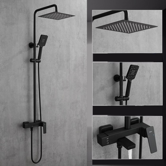 20272-NGN chrome and black shower set stock